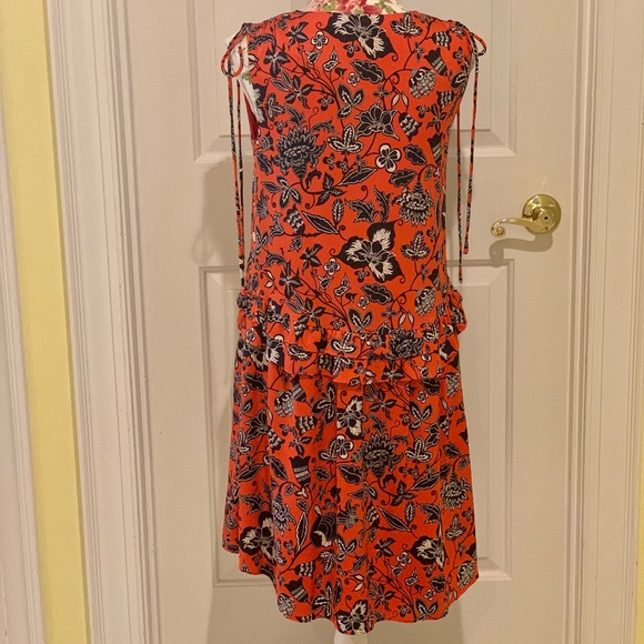 Nordstrom Signature red/navy floral silk dress - 2 - Picture 3 of 11
